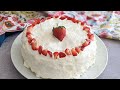 En 5 min ! Dessert 3 ingrédients sans cuisson et sans farine! / Gâteau crémeux / Aux fraises