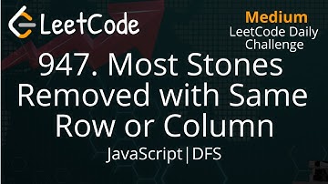 947. Most Stones Removed with Same Row or Column | JavaScript | LeetCode | Daily Challenge
