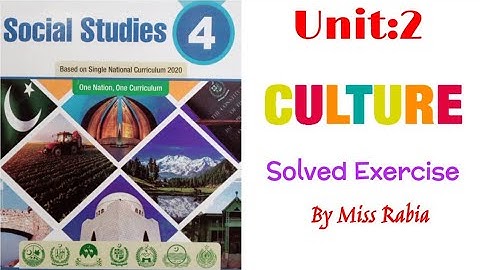 Social Studies Class 4 || Unit 2 Culture || Solved Exercise