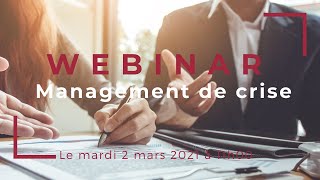 Webinar : management des risques et des crises