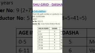 Loshu grid Dasha:How to calculate Dasha in Loshu grid as it is very important for prediction