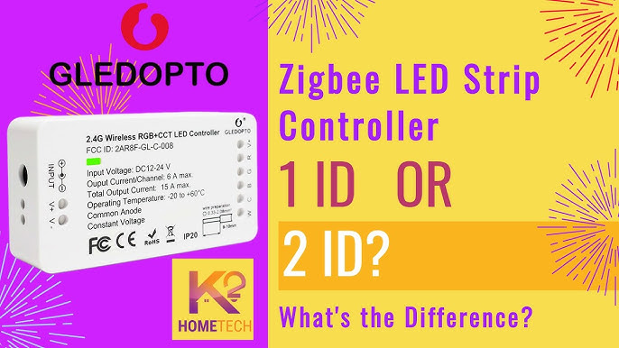 elite Veluddannet støj Hue Compatible Gledopto 1ID vs 2ID RGBCCT Zigbee LED Strip Controller.  What's the differences? - YouTube