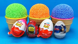 3 Playfoam in Ice Cream Cups Surprise Toys | Kinder Joy Surprise Eggs