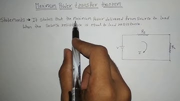 Maximum power transfer theorem in Hindi lecture with proof