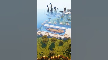 Medieval Shipyard in Minecraft...😍 #pirate #minecraftdocktutorial