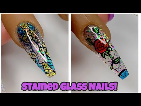 Stained glass heart nails | Whitney S.'s (dressedupnails) Photo | Beautylish