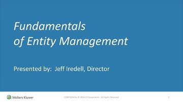 Fundamentals of Entity Management