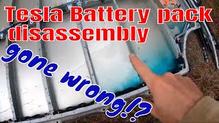 Tesla Battery pack disassembly continues after horrible discovery. Did we loose battery modules?