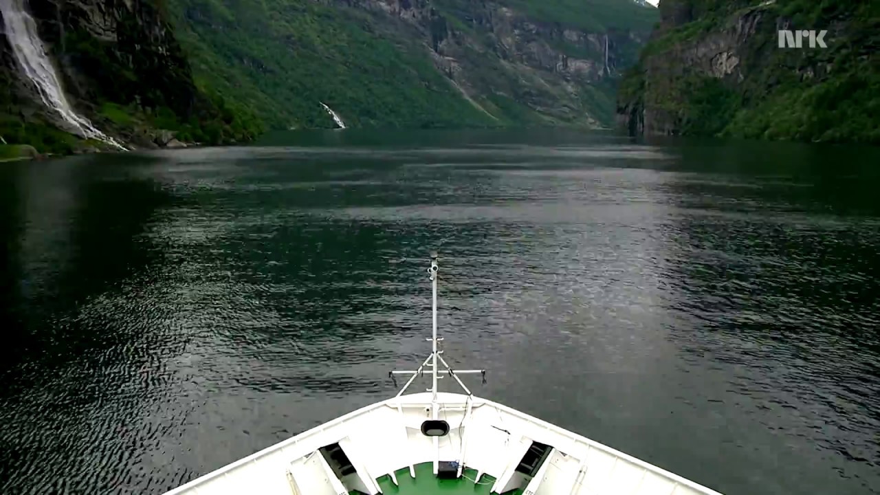 Sailling from Ålesund to Geiranger Norway by Hurtigruten