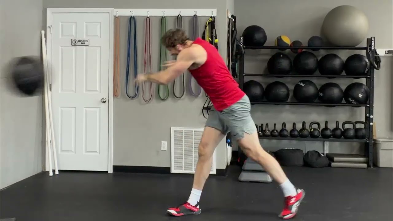 Step Forward to Step Back Rotational Med Ball Shotput