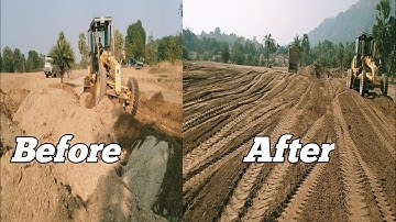 Broken Dump & Spreading Materials Moter Grader and Excavator New Road Project Manjeet Grader