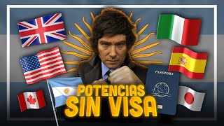 Las 10 POTENCIAS MUNDIALES que NO EXIGEN VISA a ARGENTINA