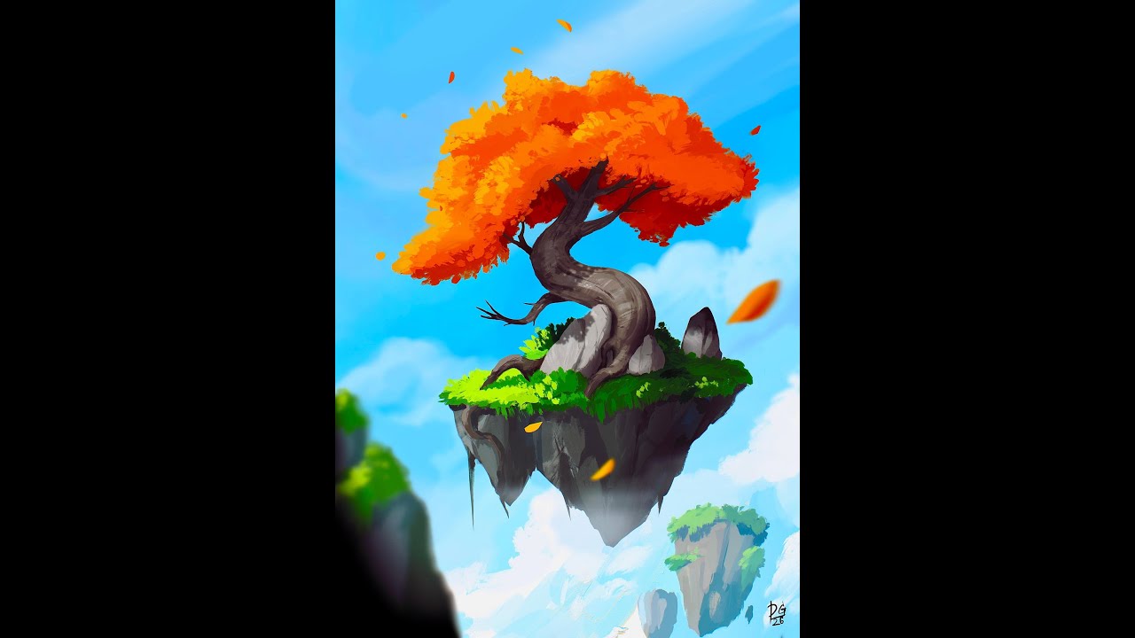 Floating tree Procreate Time-lapse - YouTube