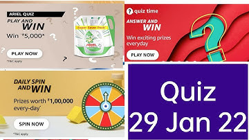 Daily Amazon Quiz Time//Ariel Quiz 29 Jan 2022