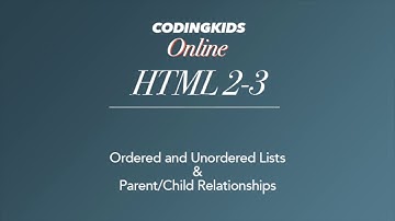 HTML 2-3: Ordered & Unordered Lists