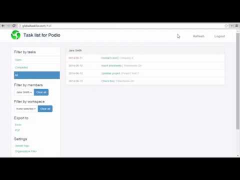 Global Task List for Podio