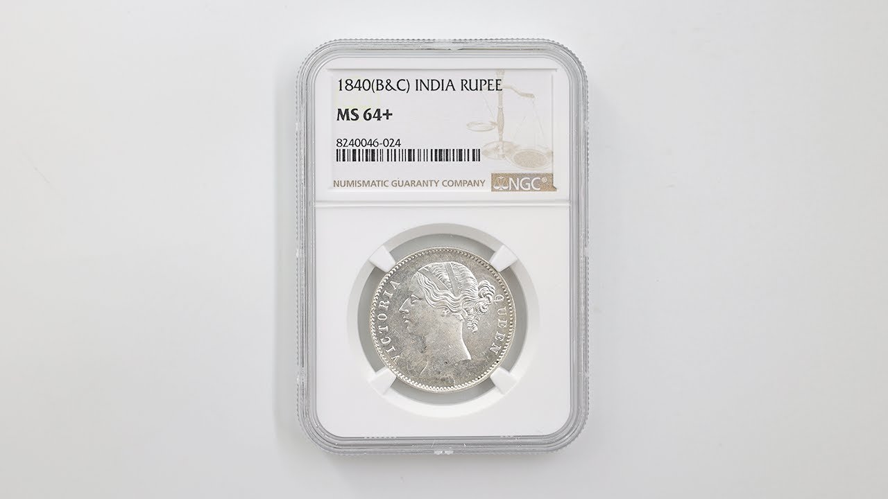 1840(B&C) イギリス領インド ヴィクトリア女王 1ルピー 銀貨 未使用 