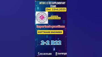 👉Software Engineering R22  2-2 supply Unit Wise Important Questions | JNTUH CSE | SE Exam 2025👍🏼👍🏼