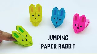 How To Make Origami Jumping Paper RABBIT Toy For Kids \/ paper craft \/ Paper Craft Easy \/ KIDS crafts