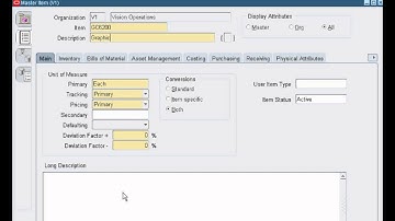 Define an Item for Internal Sales Order in R12