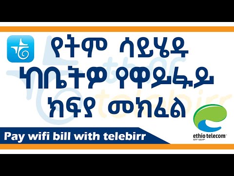 pay your wifi bill from home : telebirr