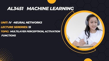 Multilayer perceptron, activation functions from neural networks in  Tamil AL3451 #ML