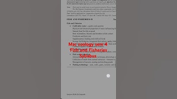 Msc zoology semester 4 Special Paper Fish and Fisheries Syllabus #zoology @ShinewithFlameAcademy