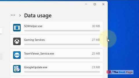 Reset data usage stats on Windows 11