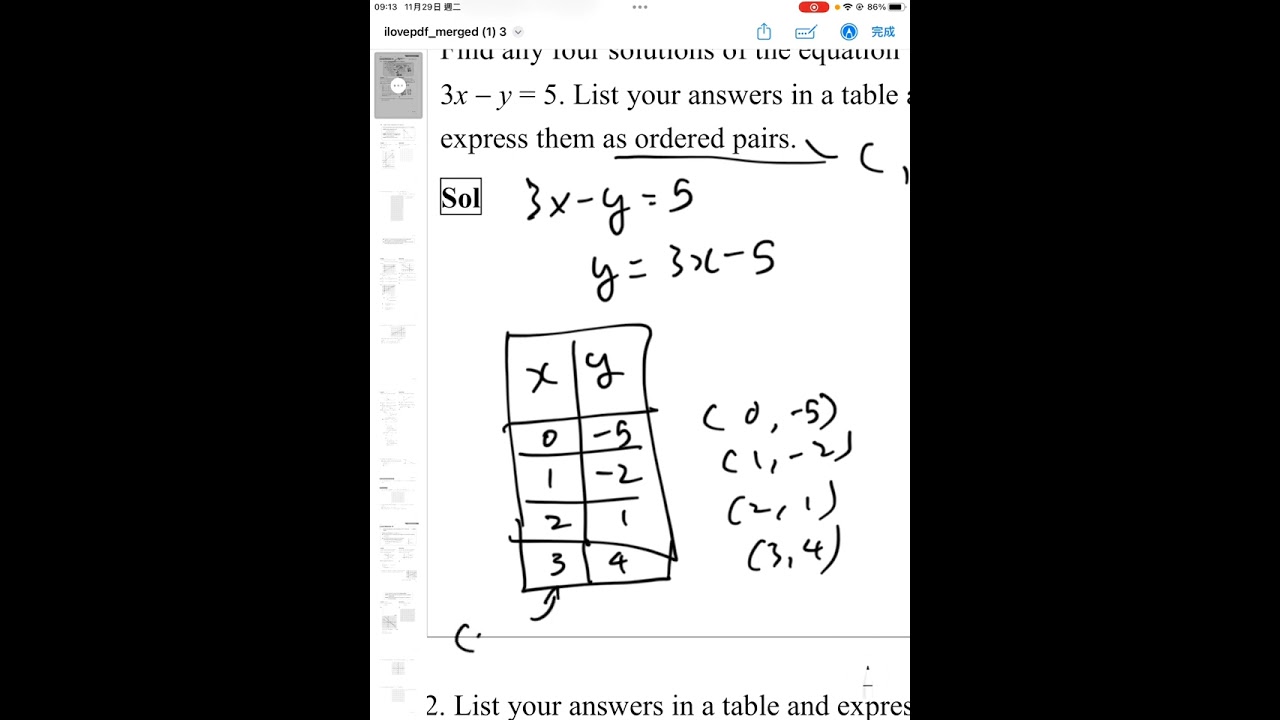Drawing a straight line with given equation