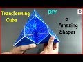 Diy  how to make amazing transforming cube from paper with measurements  paper art and craft