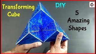 DIY | How To Make Amazing Transforming Cube From Paper With Measurements | Paper Art and Craft