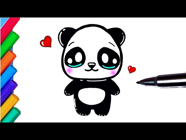 PANDA FOFO Como desenhar Urso panda fofo Kawaii ❤ Desenhos Kawaii