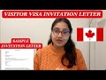 How to write invitation letter for canada visitor visa sample letter included letter format