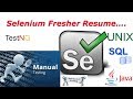 Selenium Fresher Resume PreparationSoftware Testing ResumeG C Reddy