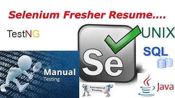 Selenium Fresher Resume Preparation|Software Testing Resume|G C Reddy|