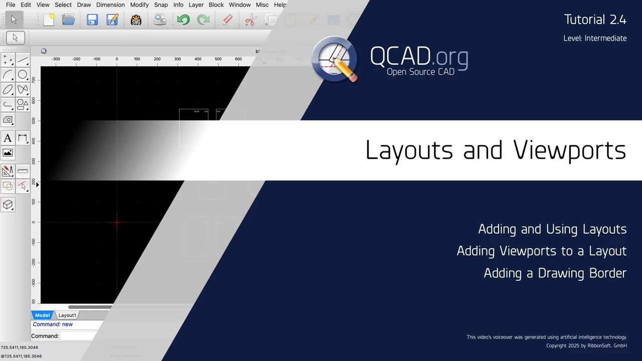 QCAD - 2.4 Layouts and Viewports