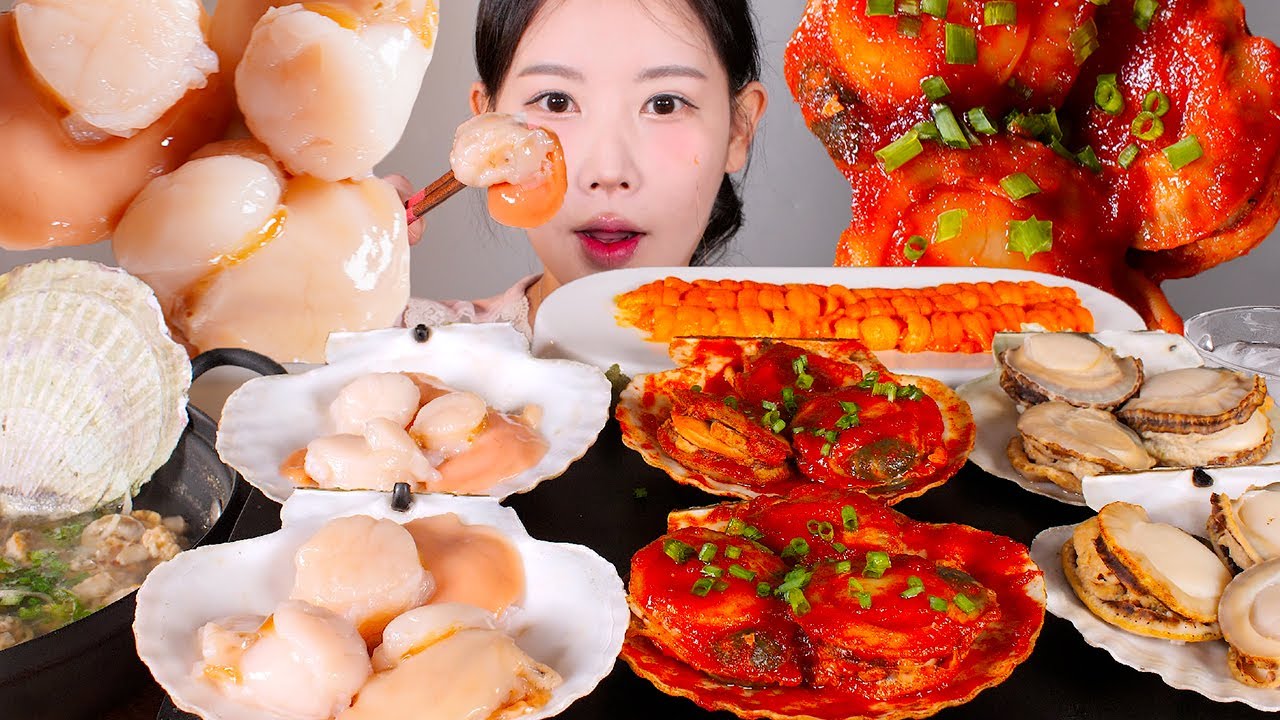 가리비 풀코스로 모십니다..🤍✨가리비 맑은탕, 회, 찜, 성게알 먹방 Raw scallops & Steamed scallops mukbang korean food