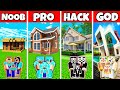 Minecraft Battle : Family Luxury Mansion Build Challenge - Noob Vs Pro Vs Hacker Vs God
