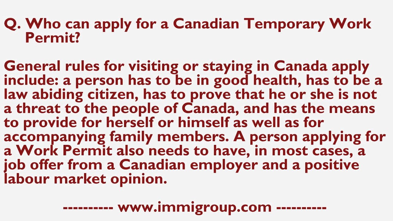 Who can apply for a Canadian Temporary operate discharge duty Permit? - YouTube