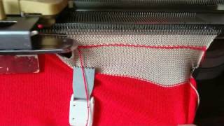 matching the hung hem on the other end of the fabric