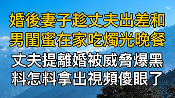 “離婚可以你淨身出戶！”，婚後妻子趁丈夫出差和男閨蜜在家吃燭光晚餐，丈夫提離婚被威脅爆黑料怎料拿出視頻傻眼了。一口氣看完 ｜完結文｜真實故事 ｜都市男女｜情感｜男閨蜜｜妻子出軌｜楓林情感