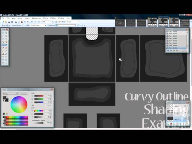 How to make a shaded roblox template on Paint.Net 
