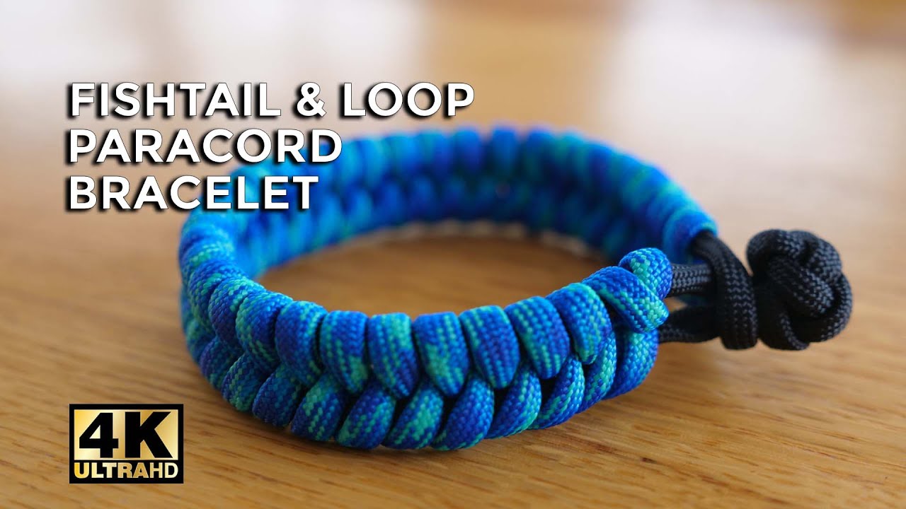 How to make a Fishtail Knot and Loop Paracord Survival Bracelet ⭐️4K Video  ⭐️ 