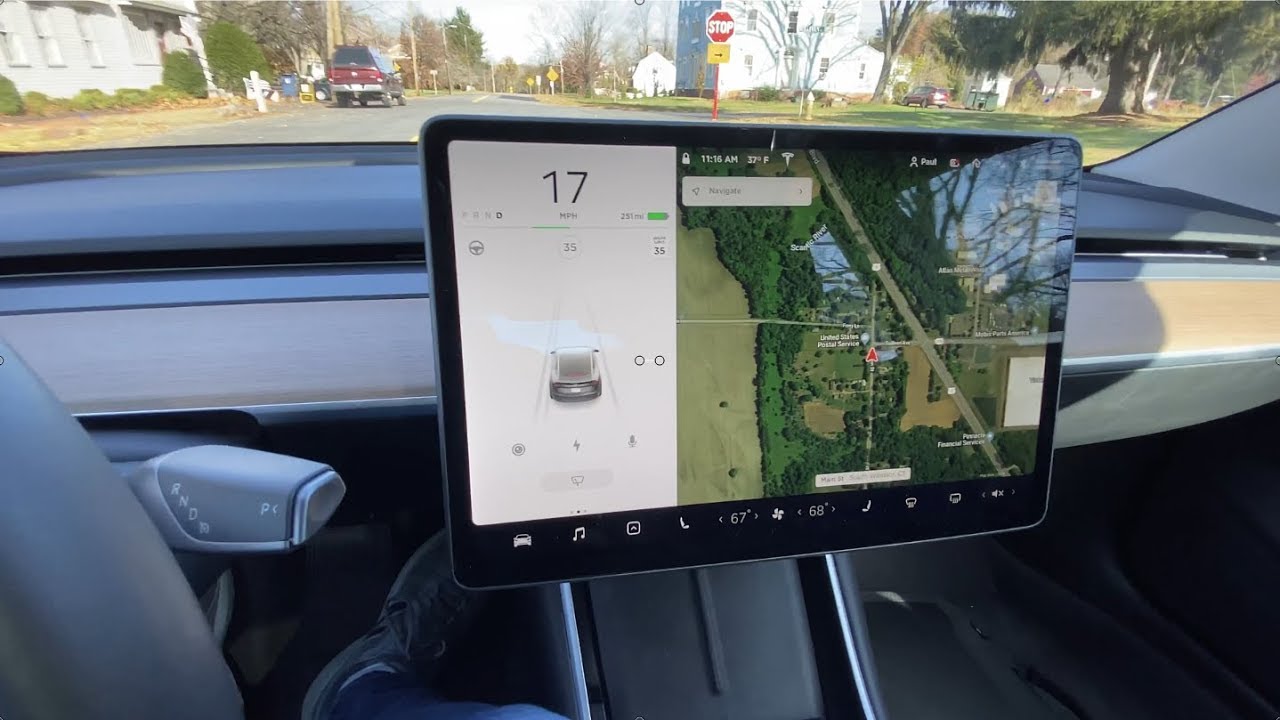 Brief demo of very smooth one-pedal driving in Tesla Model 3 with software  V10 2019.36.2.1 - YouTube
