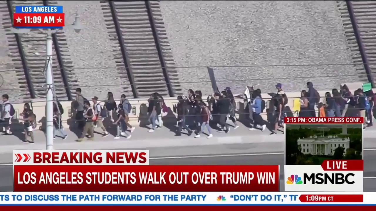 Los Angeles LAUSD Students Walk Out of Classes as Anti-Trump Protests ...