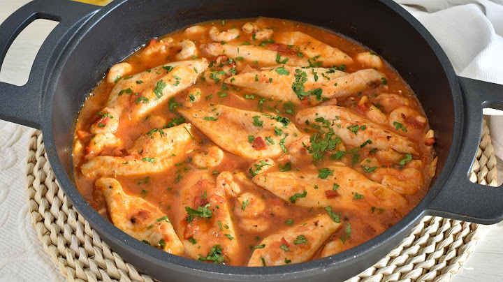 Pescado en salsa de gambas
