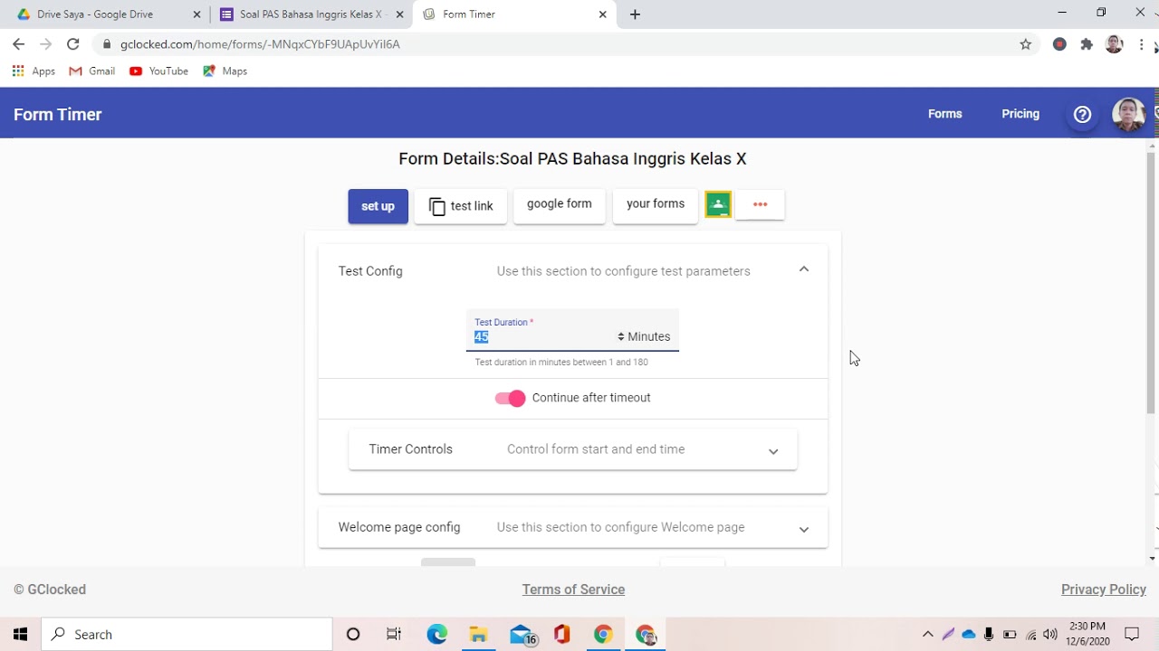 Meggunakan Form Timer Pada Google Form - YouTube