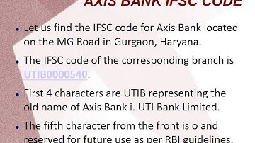 Tutorial About Axis Bank IFSC Code