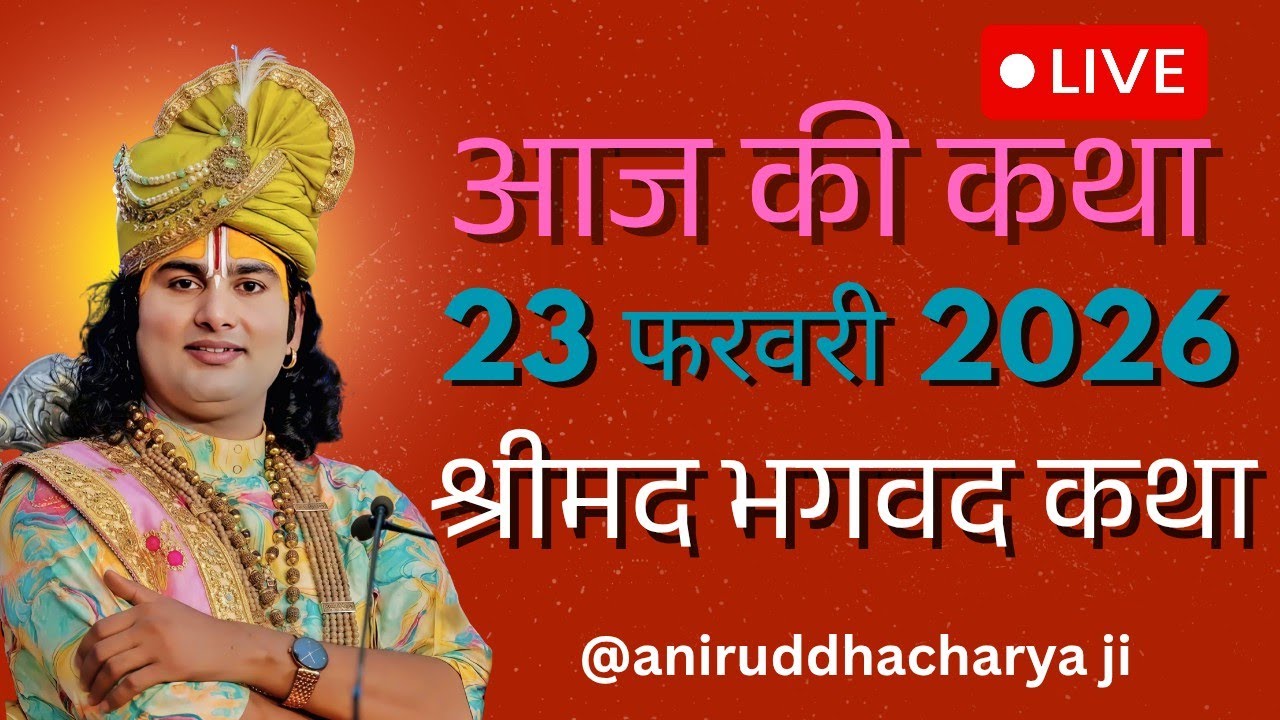 🔴--LIVE आज की लाइव कथा💥 अनिरुद्ध आचार्य जी💥 श्रीमद भगवद कथा💥