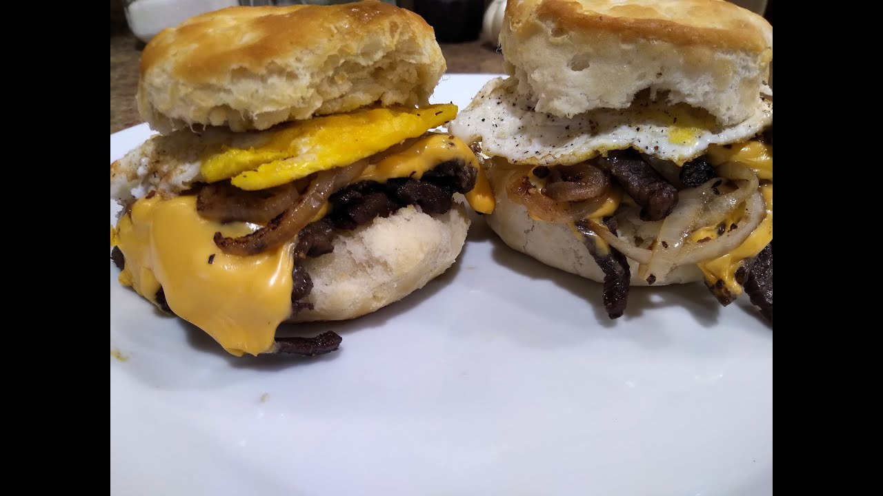 Steak Egg Cheese Biscuit YouTube